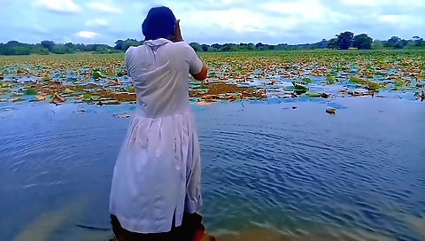 Indian brunette in a sexy outfit in an outdoor video