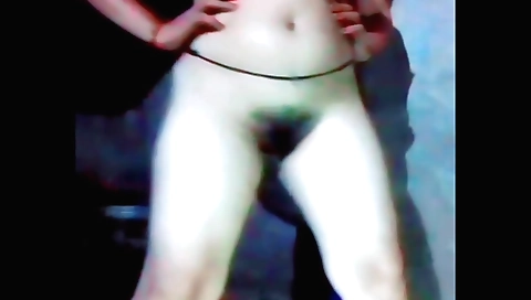 Busty amateur hairy babe strips naked and enjoys herself