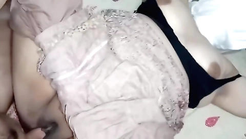 Indian babe showing off her body in a high heels dress