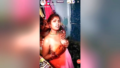 Brunette teen and her partner show off their bodies