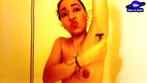 Amateur amateur indian chick shaves and rides her dildo