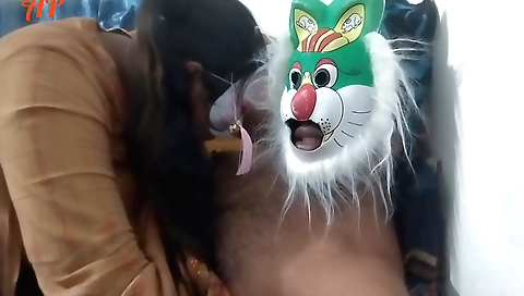 Indian teen 18+ with small tits has threesome with boyfriend