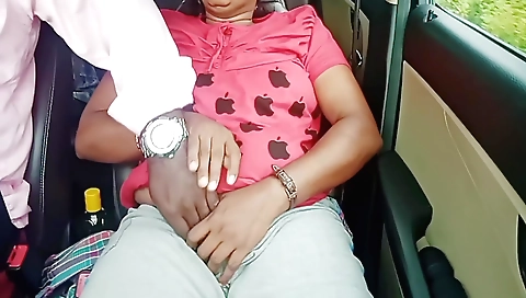 Indian chick plays with a car and then gets fucked by a guy