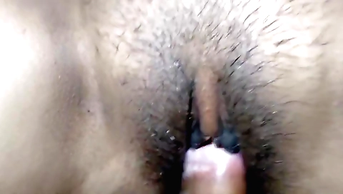 Indian girl gets pounded in POV on her hairy pussy