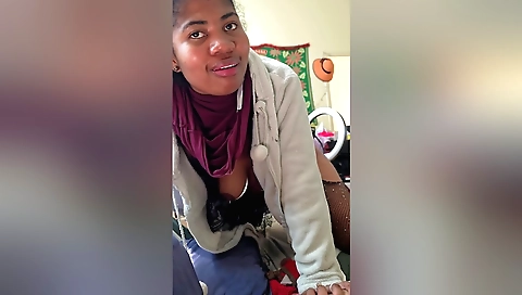 Indian brunette teen riding her pussy in a hardcore scene