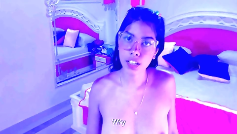 Brightly dressed brunette stepsister with a beautiful face