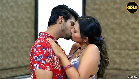 Cute blonde teen rubs her tits and curls her body for fun