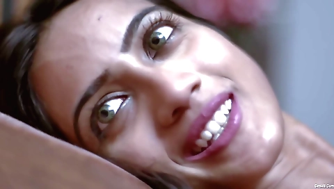 Gorgeous brunette is having a good time with her partner