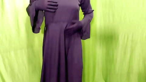 Indian girl plays in the camera and lets the audience hear her voice