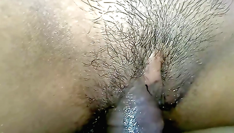 Indian brunette with a hairy pussy enjoys sex with her lover