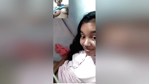 Amateurs big tits and fat booty showing off on webcam