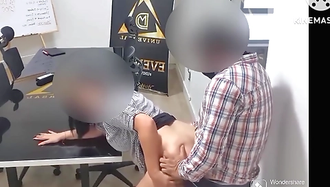 Indian chick and her boss are having a business meeting