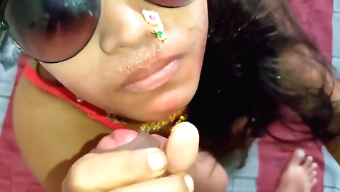 Busty Indian brunette deepthroated by her handsome lover