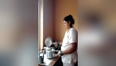 Amazing brunette milf gets fucked from behind by her partner