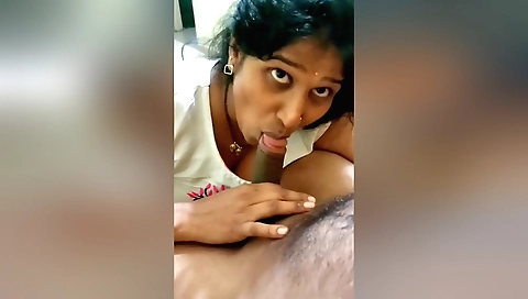 Indian babe gets her boyfriend's cock in mouth and in pussy