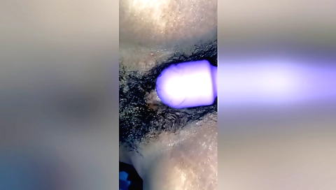 Hairy indian teen plays with homemade toy and masturbates