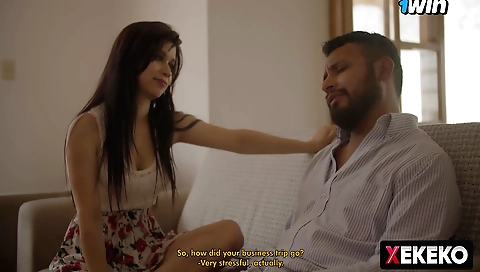 Indian brunette girl gives a wild fuck in front of her camera