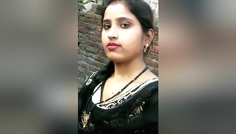 Sexy brunette 18+ babe strips her clothes for husband to watch