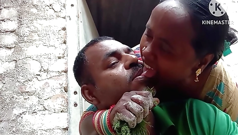 A horny dude is going through the summer in the backyard