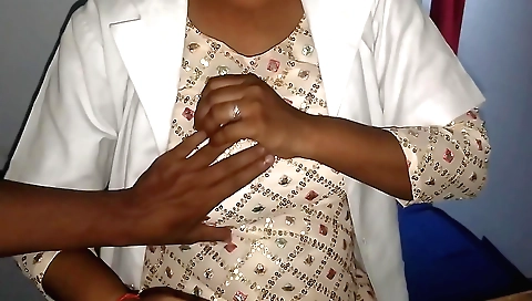 Hot indian doctor fucks a patient and takes a creampie on his face