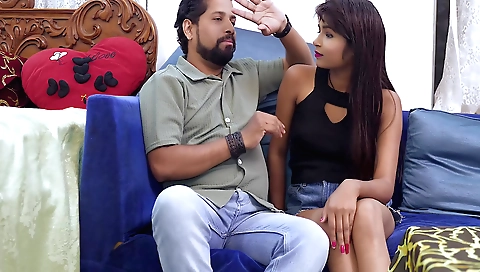 Indian girlfriend and her stepbrother are doing it together