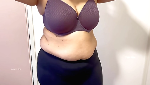My Big Milk Jugs Held By Bra And Tank Top - Indian In Dressing Room