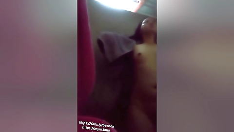 Indian shower bathroom amateur brunette in a bikini