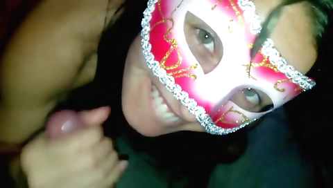 Indian hottie suck on a big black dick in red braids