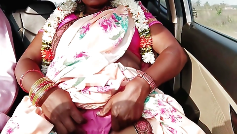 Chubby bhabi in her red dress gets fucked on a bed