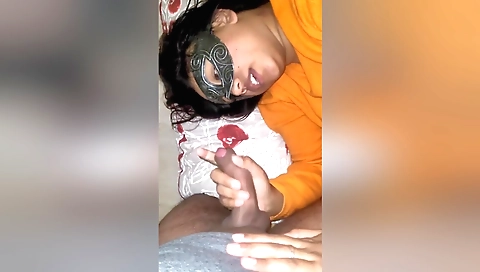 Amateur brunette's pussy is filled with a huge dick