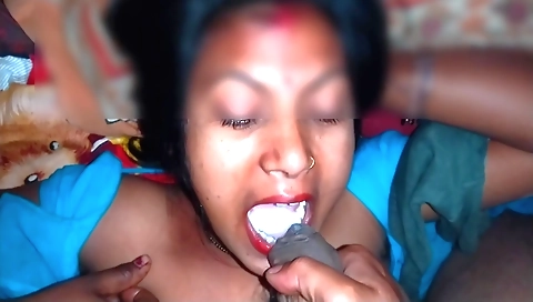Indian bhabhi has a facial after her hairy mouth is pounded