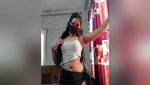 Sexy brunette indian woman with a sexy look and a small ass