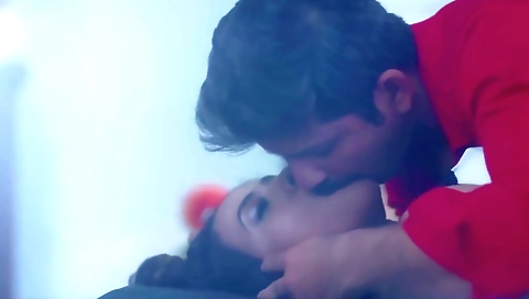 A sexy brunette is making herself very erotic with her boyfriend