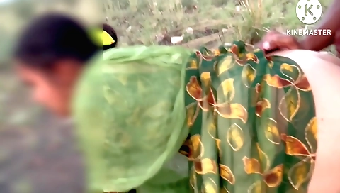 Indian woman gets fucked by a black man in a jungle