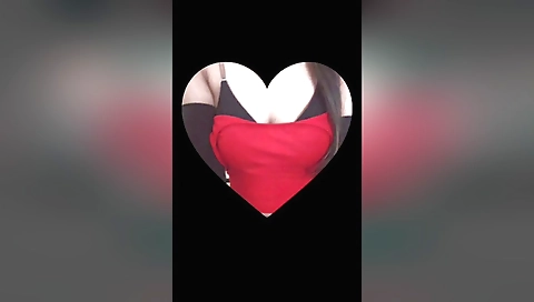 Sexy brunette with red lingerie getting out of bed