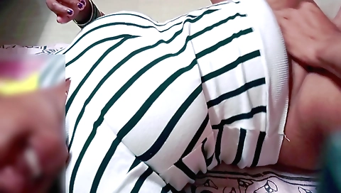 Indian busty babe cumming in her husband's bedroom