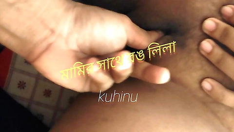 Indian girl with a hairy pussy is taking a blowjob