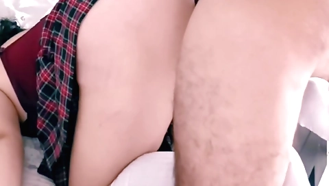 Chubby brunette teen 18+ with a hairy pussy and a tight ass