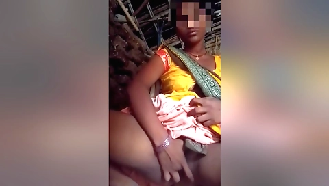 Indian brunette chick with a nice face and small tits