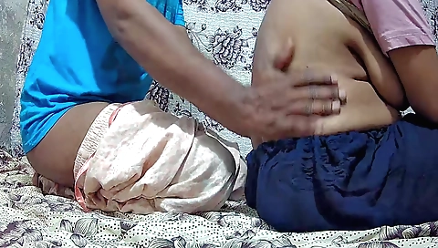 Indian couple seduces her partner on her couch and has sex