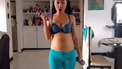 Beautiful amateur slut in a perfect body strips naked