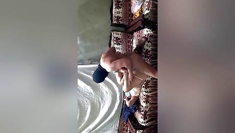 Busty stepsister sucks stepbrother and gets cum on huge boobs