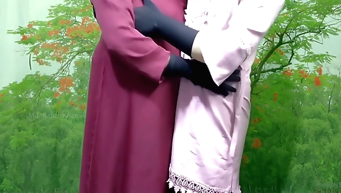 Indian housewife in a white dress and black tank top