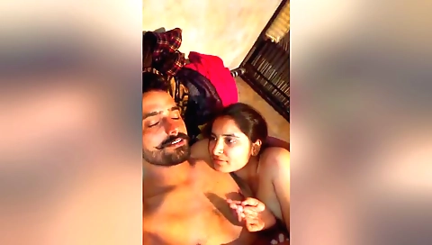 Indian couple having an amateur sex in a webcam porn video