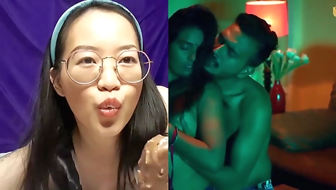 Hot brunette is having fun with her husband's friend