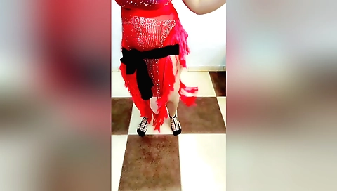 Solo female in leather dress with sexy figure 1080p