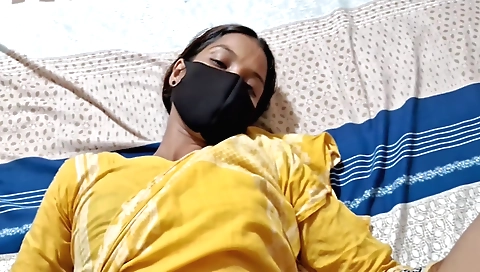 Indian girl in a hot mood with a small booty has sex