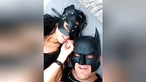 Amateur brunette with nice natural boobs shows her sexy body